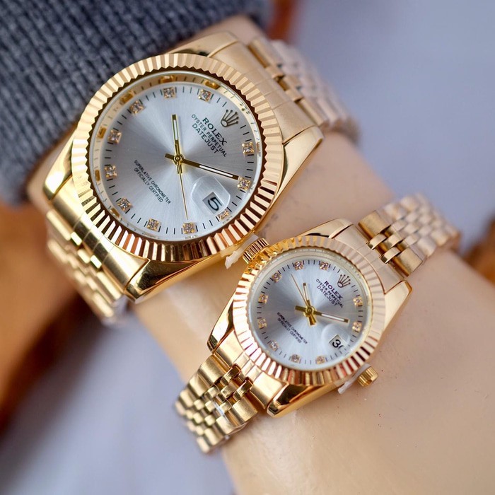 JAM TANGAN MURAH/JAM ORIGINAL/ JAM TANGAN ROLEX RANTAI COUPLE 0527