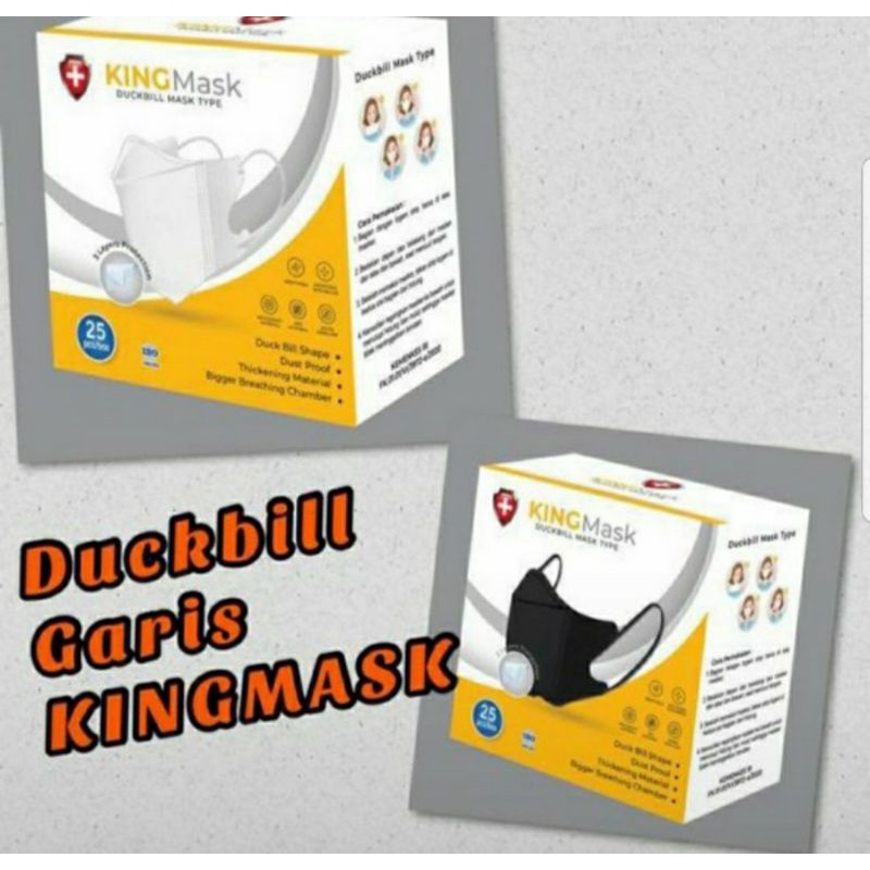 Masker duckbill KINGMASK 3 ply garis premium mask 1 box 25pcs