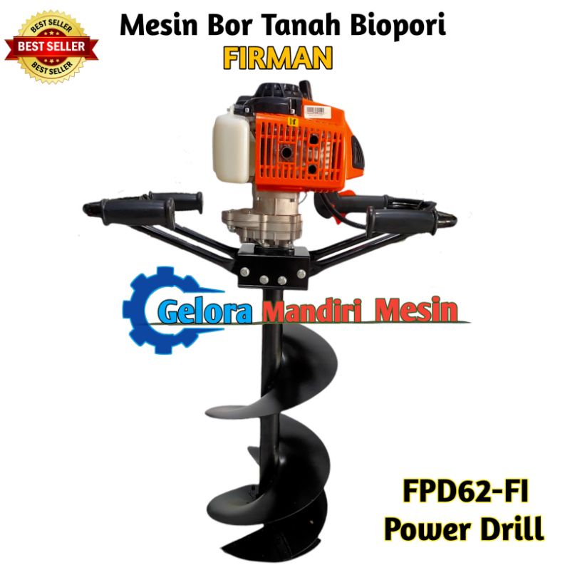 Mesin Bor Tanah Biopori FIRMAN FPD 62 FI Eart Auger Double Operator