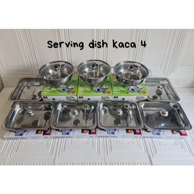 PRASMANAN SET BATIK &amp; KACA/SERVING DISH TUTUP BATIK KACA