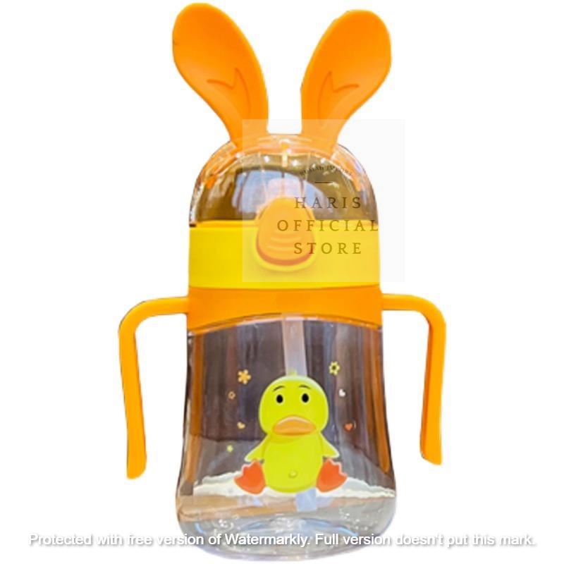 BOTOL MINUM ANAK / BABY 450ML BPA FREE KELINCI / RABBIT KARAKTER LUCU MATERIAL FOOD GRADE Kuping Elastis