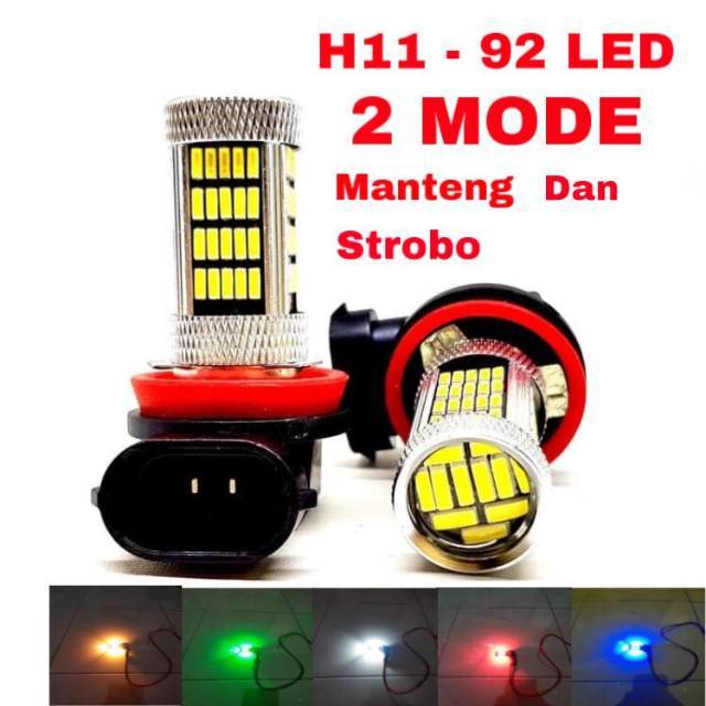 (SEPASANG) H11 - 92 LED 2 MODE (MANTENG &amp; KEDIP)