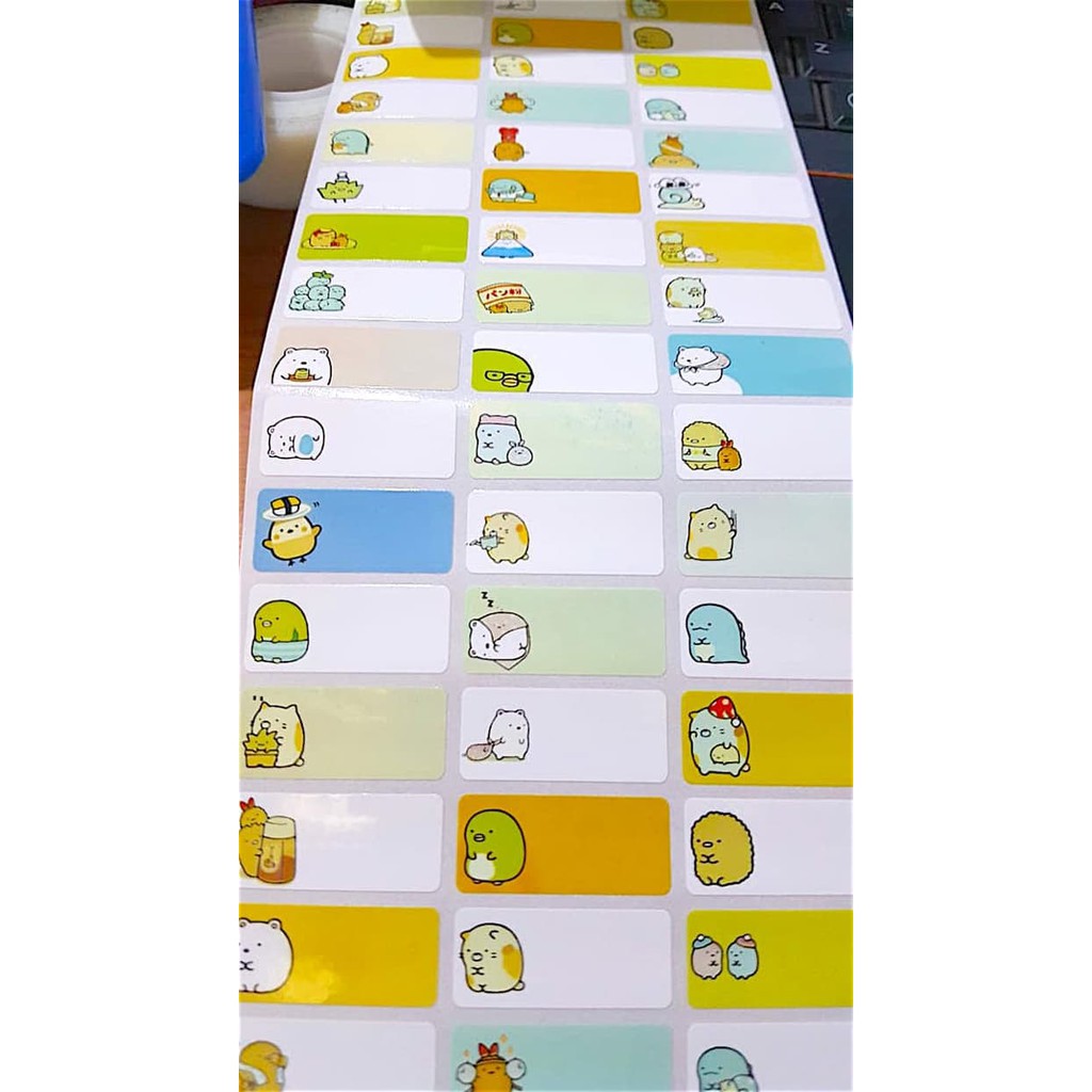 

label nama waterproof / stiker anti air Karakter Sumikkogurashi
