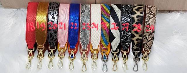 bagstrap short 58 cm PU leather two tone tali tas 2 warna strap tas motif