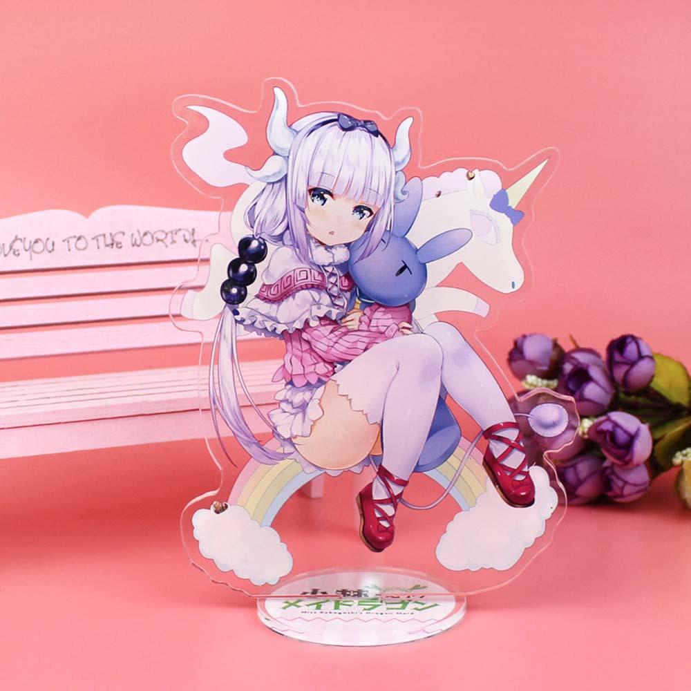 Hadiah Penggemar Pembantu Naga AUGUSTINA Miss Kobayashi Fashion Dekorasi Mainan Koleksi Model KannaKamui Kanna Desktop Standing Card Figure Model Plat