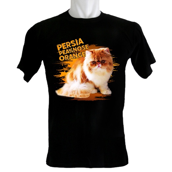 Indoshirt - Kaos Kucing Persia Peaknose Orange - Bahan Katun - Kerah O - Ukuran 3XS sampai dengan 3XL - Banyak Pilihan Warna
