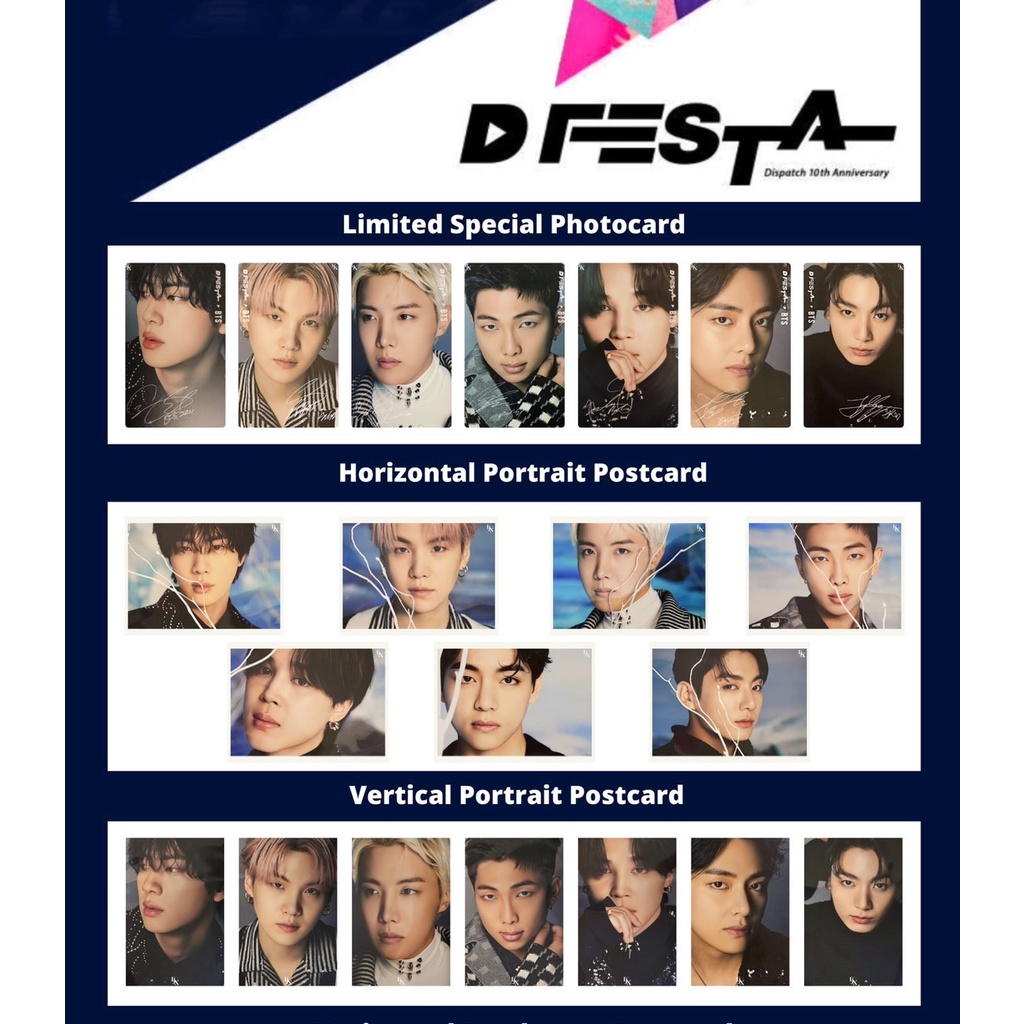 7pcs / Set Kartu Lomo Foto Kpop BTS D 'Festa10 Untuk Fans