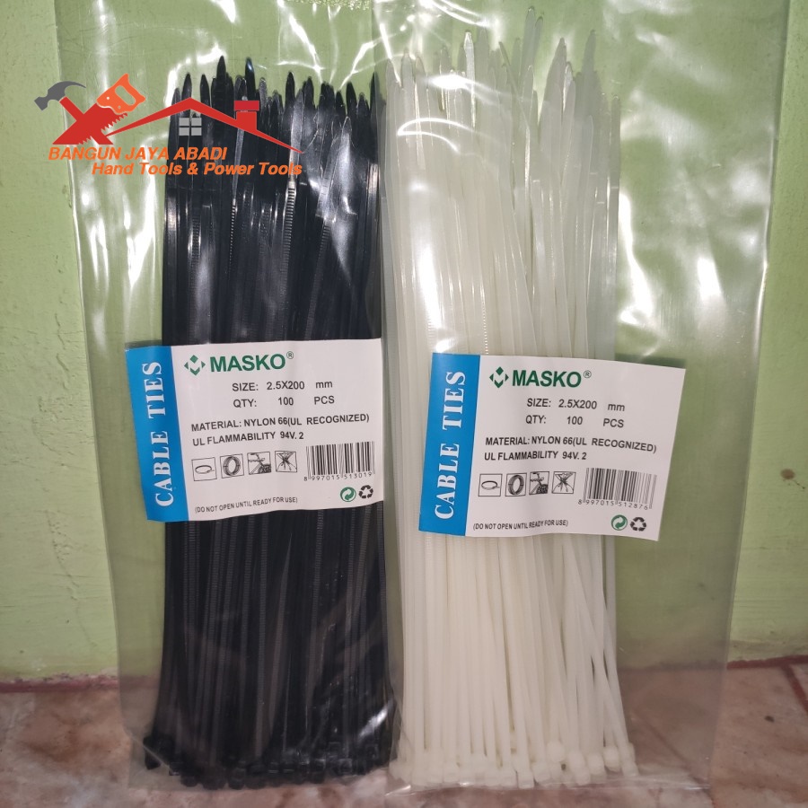 

KABEL TIES/KABEL TIS / CABEL TIE S. T. S 200 HITAM PUTIH PENGIKAT BJ