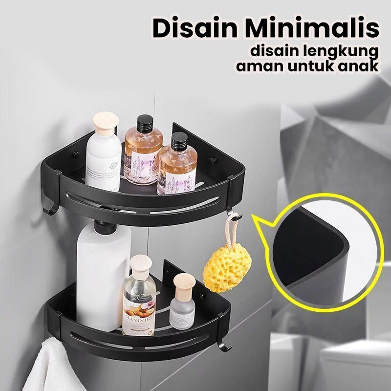 Rak sudut kamar mandi alumunium