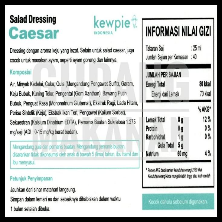 

TERBARUU!! Kewpie Salad Dressing Caesar 1 Liter TERBARU
