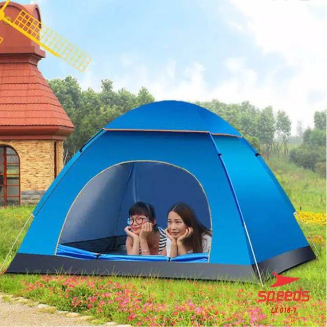 Tenda Camping Buka Otomatis Kapasitas 1-3 Orang Tenda Otomatis Outdoor &amp; Indoor Tenda Gunung