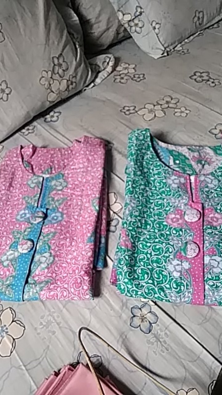 Tunik Batik Soft Batik Tunik Shibori Jumputan Terbaru Size S-3l / Hrb026 Yelbor Navbor / Biru Putih