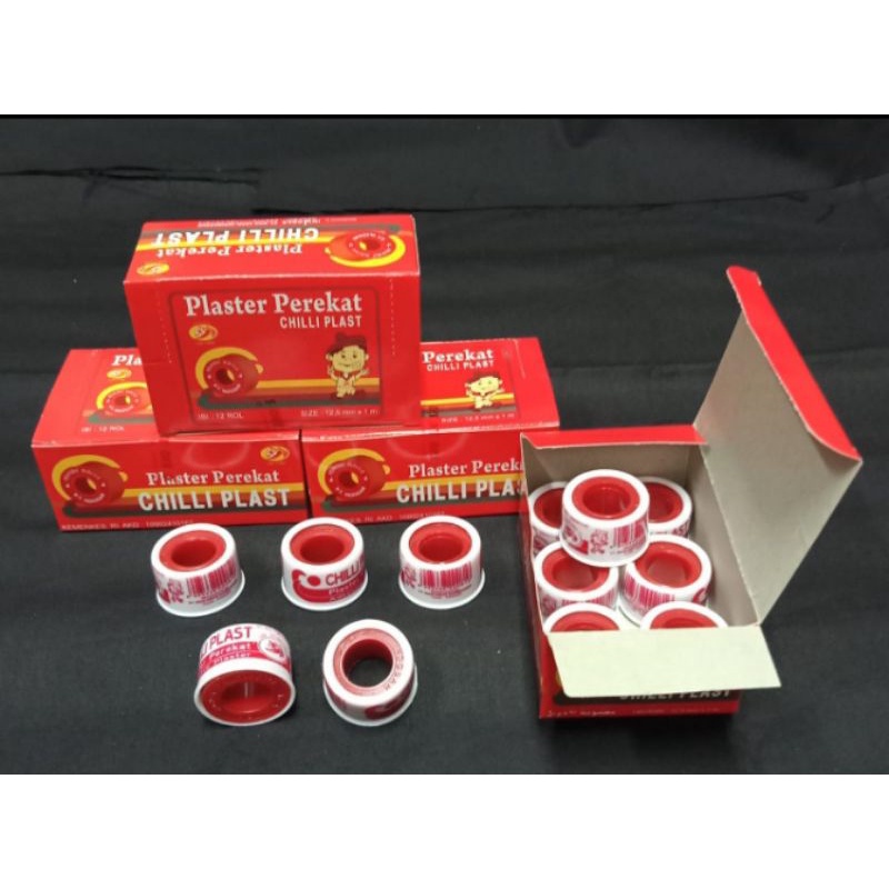 Plester Perekat Chili Plast 1,25 cm x 1 m | Plester Coklat Per Roll