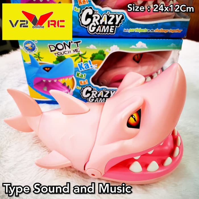 V2C -  Mainan Crazy Game Shark Mainan ikan Hiu gigit jari Ada Fitur Suara