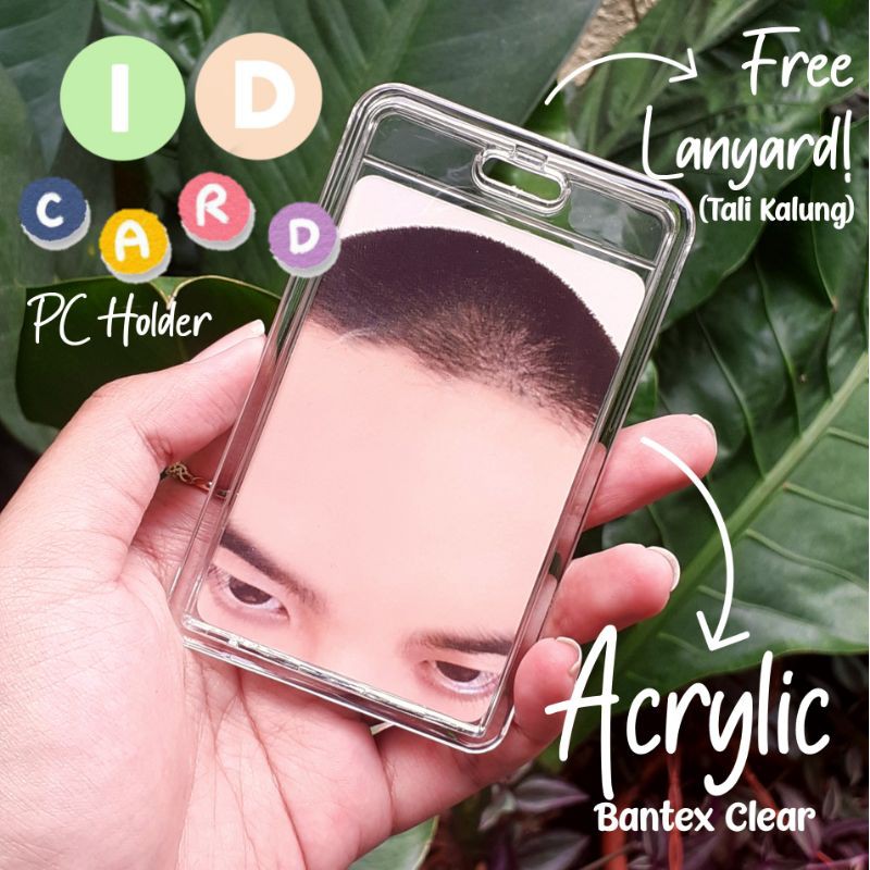Bantex Acrylic Transparent ID Card Holder Clear Photocard PC Toploader Akrilik
