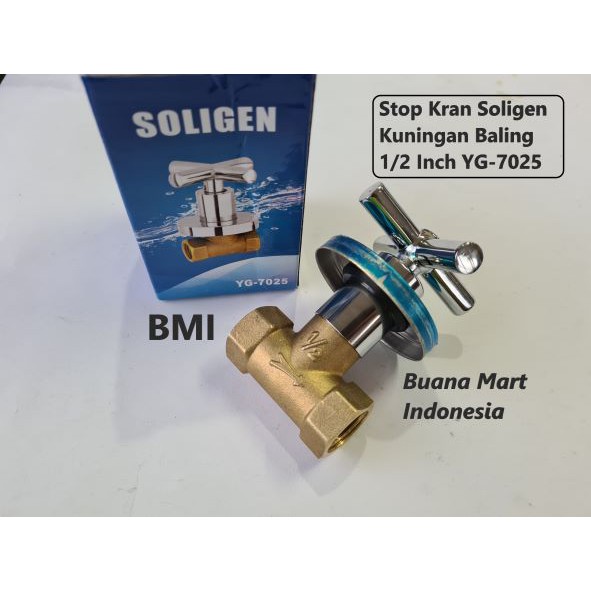 Stop Kran Tanam Kuningan | Shower Tanam 1/2 Inch | Stop Keran
