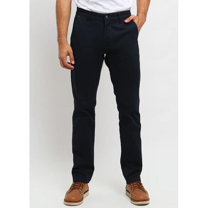 Pengiriman Cepat Arnett Celana Panjang Pria Chinos Polos Navy - 30 CUCI GUDANG