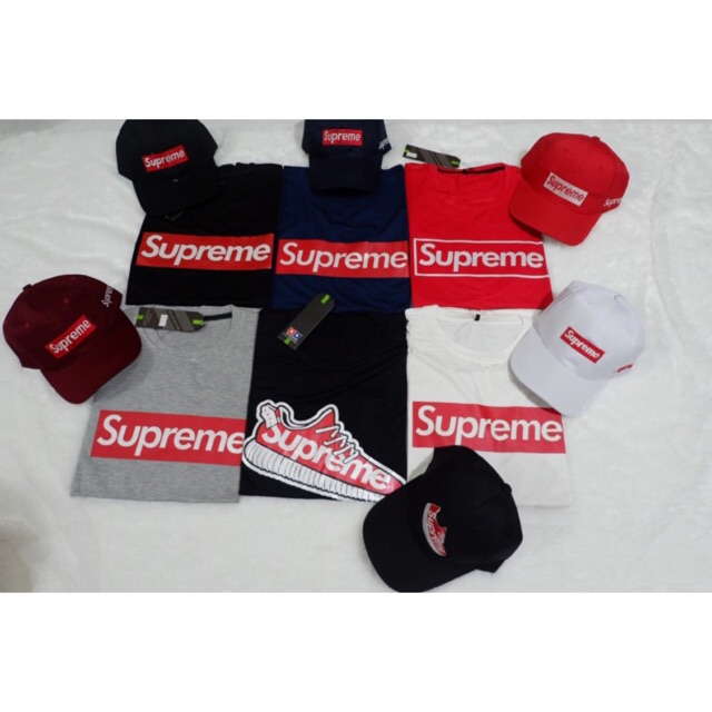 Paket hemat kaos supreme topi  seperti di  gambar cuma 49 