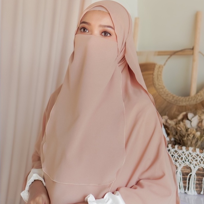 HARGA GROSIR Cadar Tali Muslimah 2 Layer | Niqob Yaman Double Layer Diamond Crepe Premium Syar'i Mur