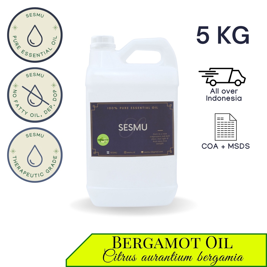 5 KG / 5 L / 5000 ML BERGAMOT 100% PURE ESSENTIAL OIL / MINYAK ATSIRI