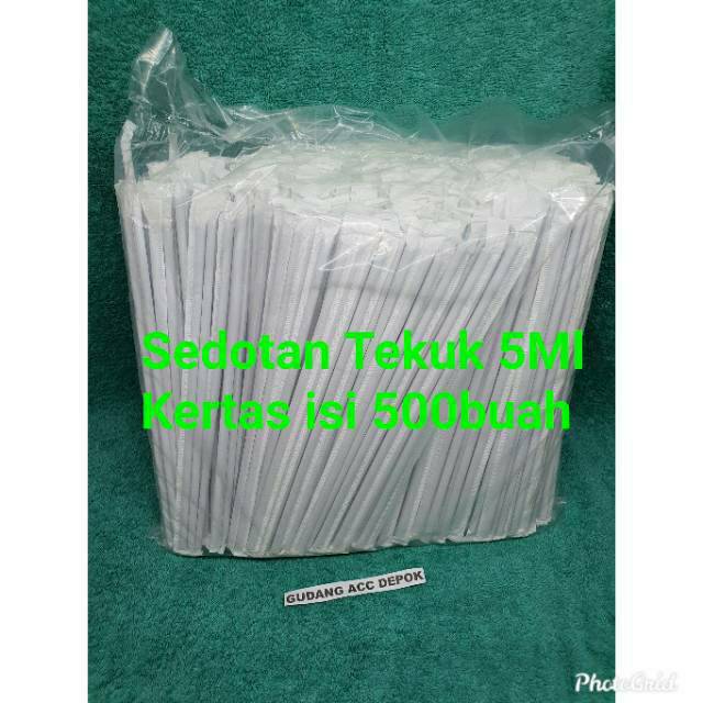 Sedotan Steril Hitam Bungkus / Tekuk Kertas Putih ISI 500PISC