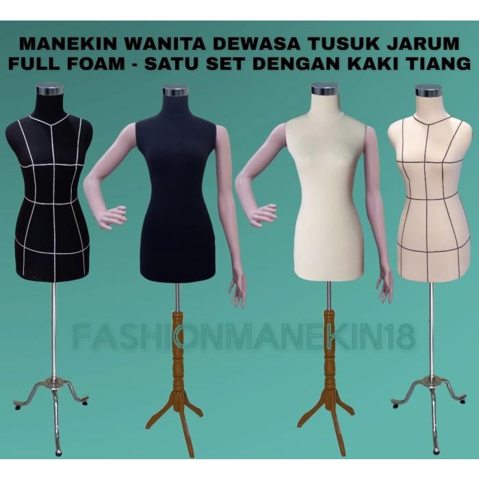 Manekin Wanita Dewasa Tusuk Jarum Full Busa - Patung Baju Tusuk Jarum 064