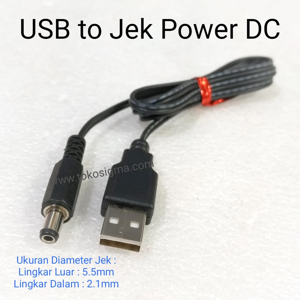 Kabel USB to Jek Power Supply Colokan 5.5x2.1mm DC 5.5 2.1 mm Adapter