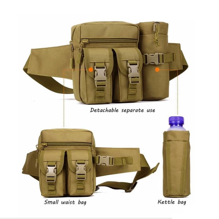 Super Hot! TAS PINGGANG BOTOL MINUM TACTICAL ARMY PRIA 726 SIMPLE Terbatas!