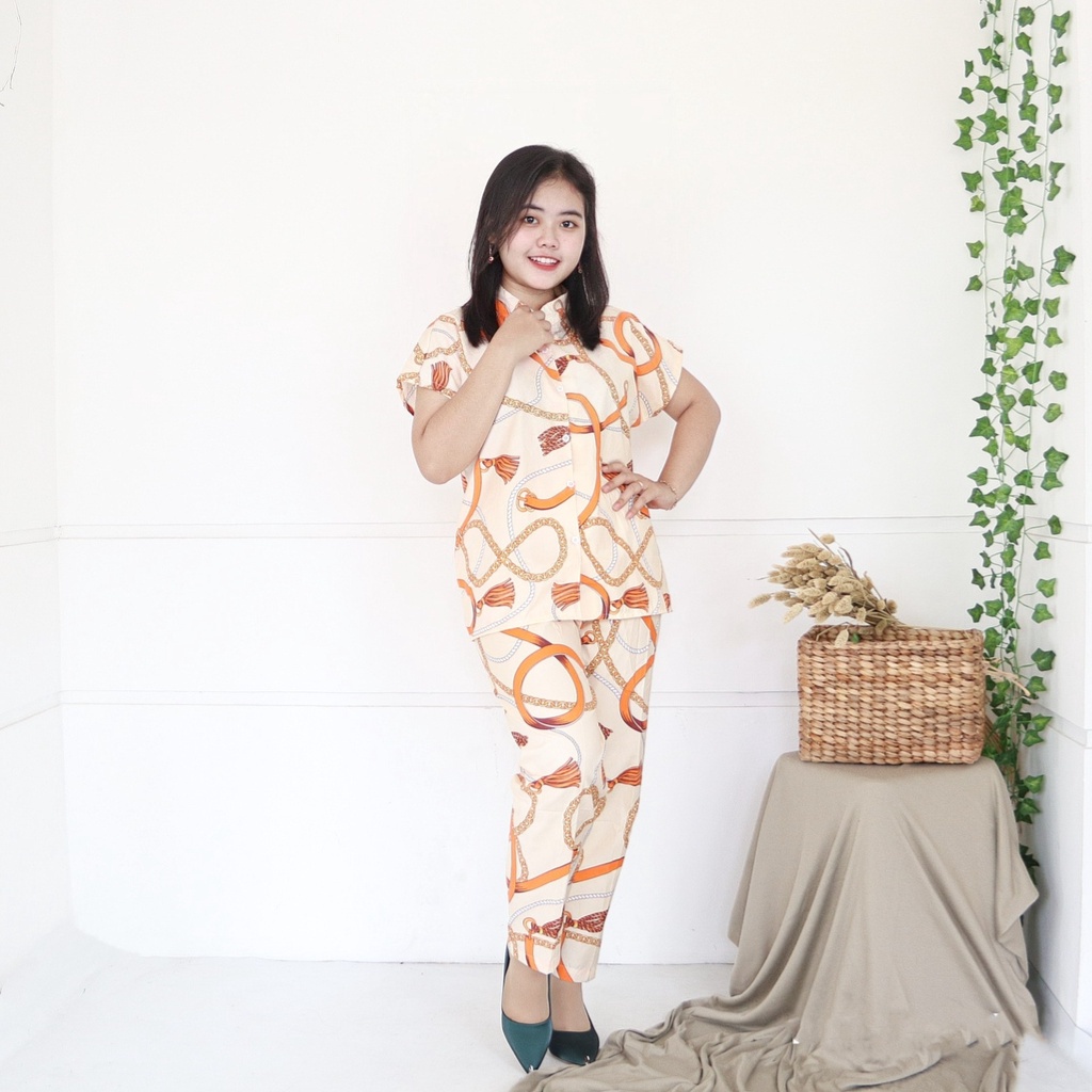 IZANY Piyama Anak Coway / Set Coway Size 14 SATIN APPLE banyak motif-MY SIMPLY CREAM