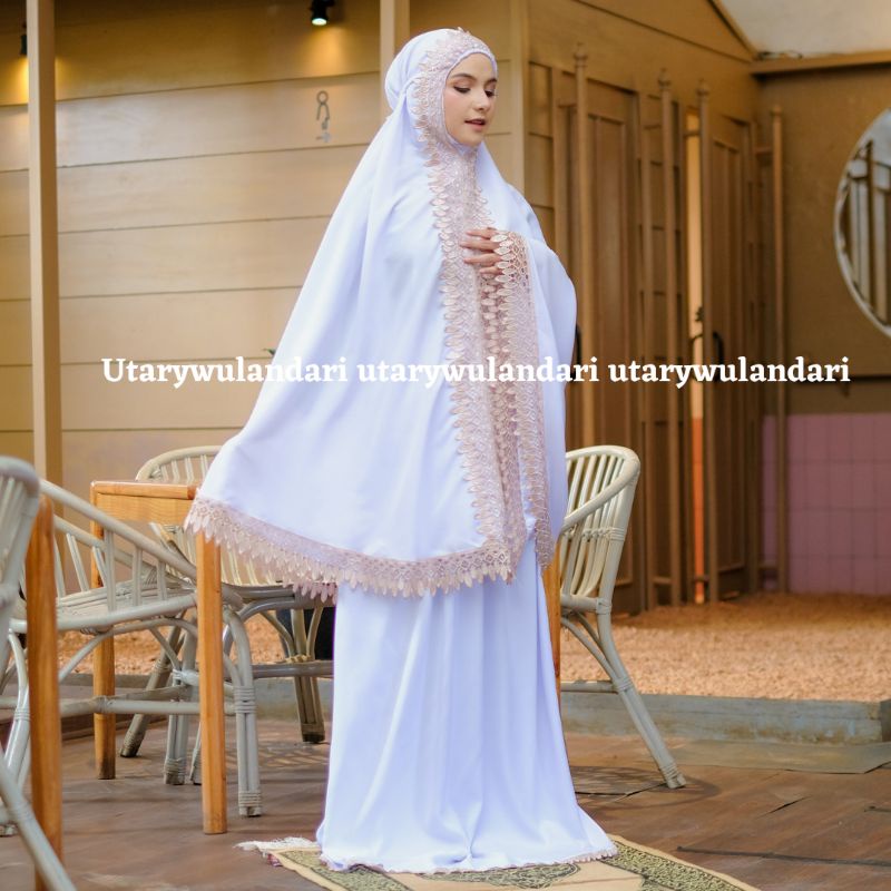 mukena dewasa katun polos renda giper mewah SYAHWA series