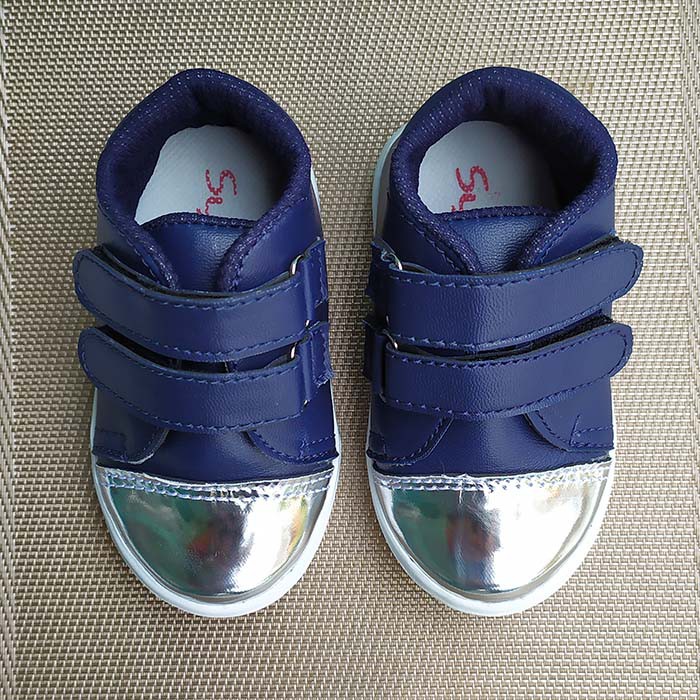 sepatu anak unisex silver navy LS19 SILVER