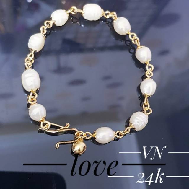 Gelang tangan mutiara lapis emas 24k terlaris