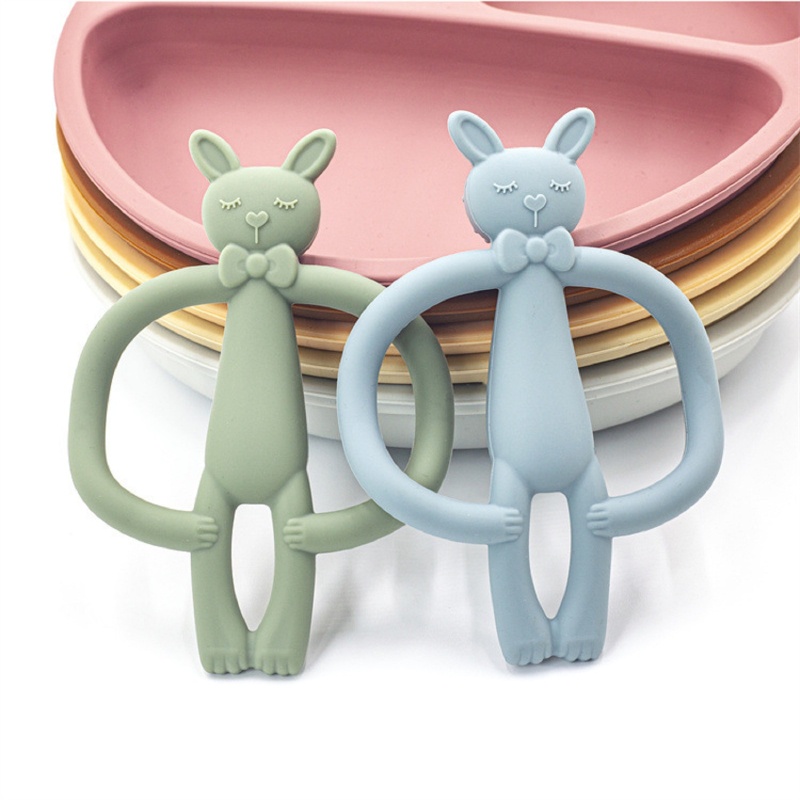 Mary Mainan Teether Bayi Newborn Bentuk Kartun Kelinci Bahan Silikon BPA Free