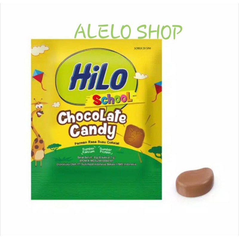 Hilo school chocolate candy 10 s permen coklat susu cokelat choco tinggi kalsium rendah gula renceng