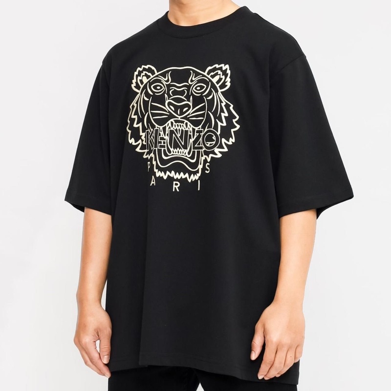 Ken. Tiger Tshirt Black/Gold Bordir