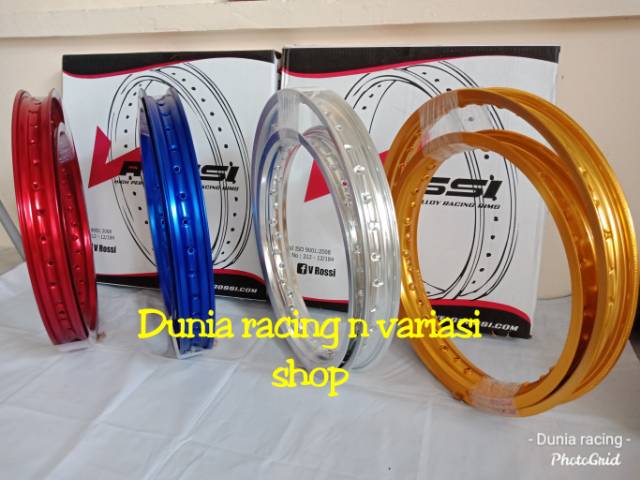 Velg Rossi Pelek Rossi ring 16 19 ring 18 21 hole 36 Biru Hitam Gold Ungu merah silver Sepasang depan belakang + Jari jari KLX Jari jari Hitam ring 16 19 dan 18 21 sepasang