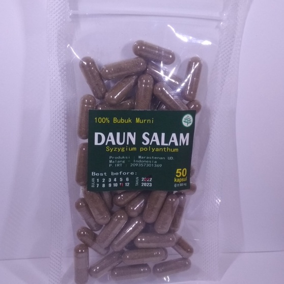 DAUN SALAM 50 KAPSUL / obat ASAMURAT NYERI SENDI DARAH TINGGI DIABETS IMUNITAS dll.