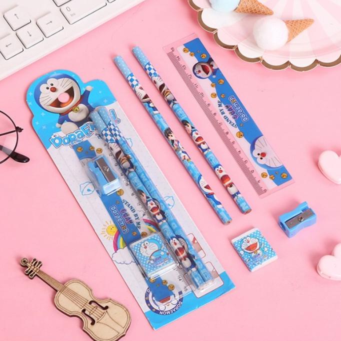 

YUKSHOPING SET ALAT TULIS SEKOLAH 5 in 1 KARAKTER LUCU / MINI