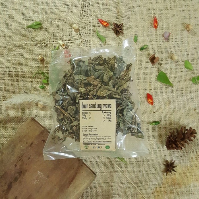 

DAUN SAMBUNG NYAWA KERING 250 GRAM - Gynura Procumbens - MURNI -