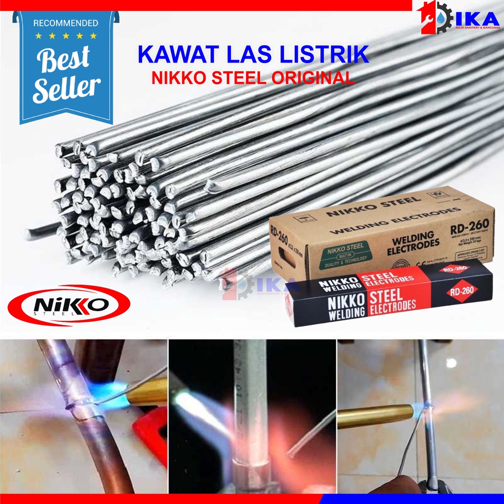 Kawat Las 3.2mm Nikko RD 260 / KAWAT LAS Listrik NIKKO RD260 3.2mmx350mm 5 Kilo