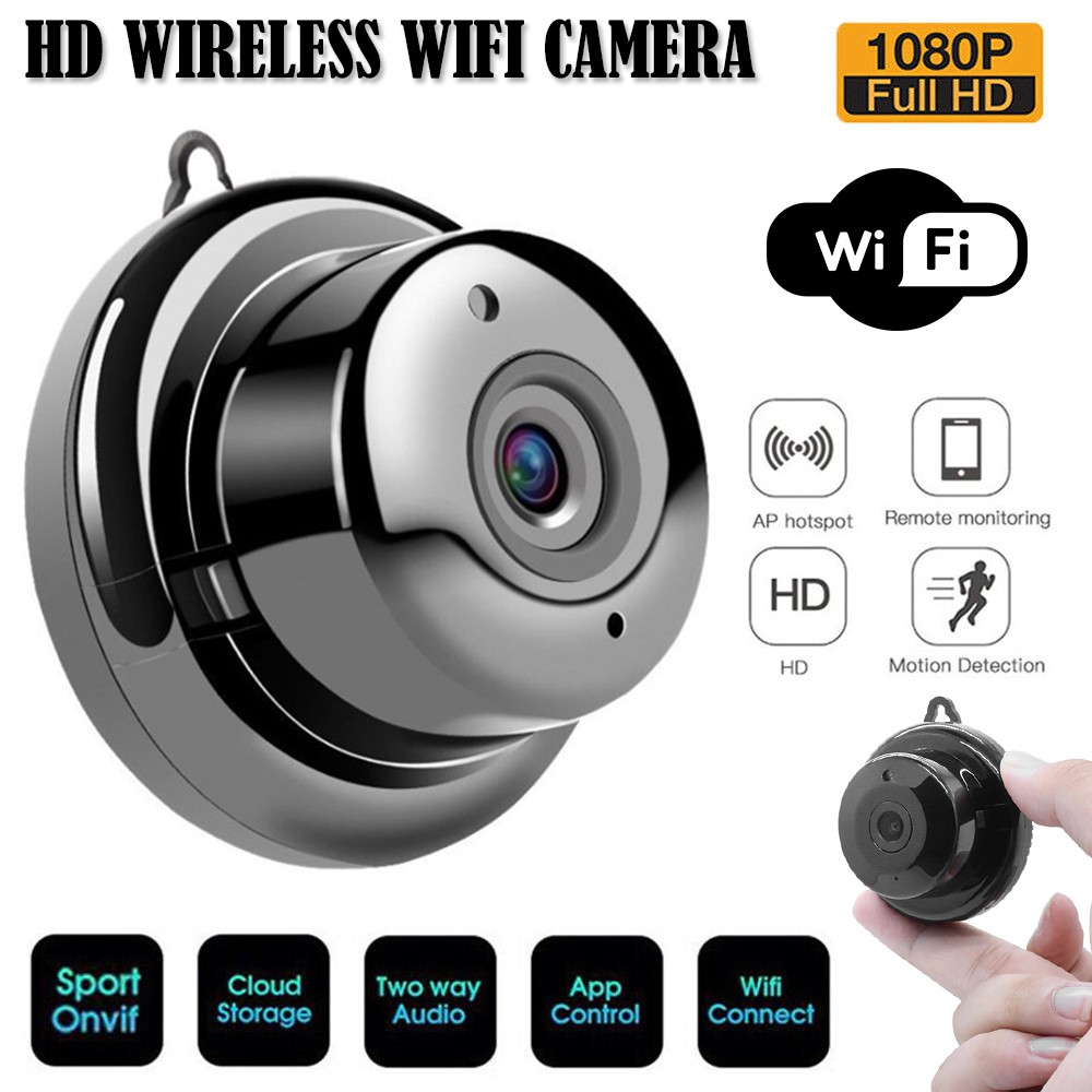 Smartnet Wifi Camera Mini, HD Wireless Ip Mini Camera Wifi Smart Net Cam Aplikasi V380, CCTV Mini