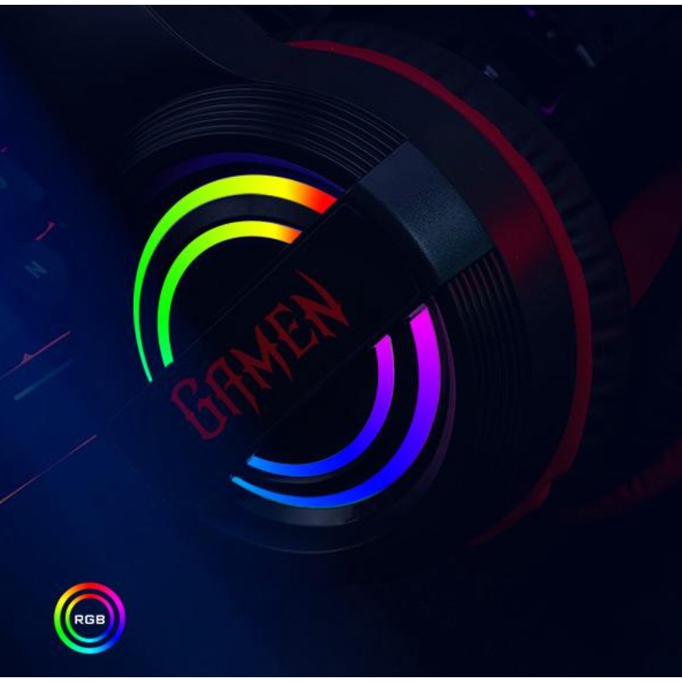 Gamen GH1100 PRO RGB Headset Lighting Effects Born For Gamer Headphone Black