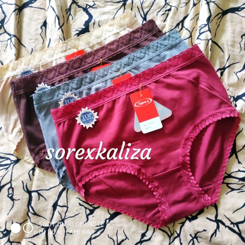 1 lusin (cd pakaian dalam wanita sorex katun renda