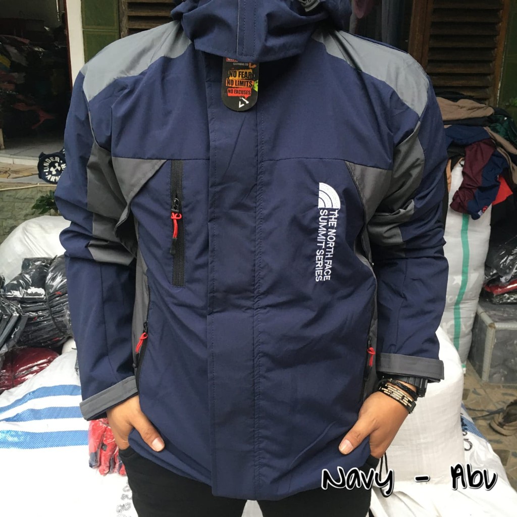 (BISA COD) Jaket Summit Jaket Muncak Jaket Outdoor Murah Jaket Gunung Jaket Waterproof Anti Air-TNF NAVY ABU