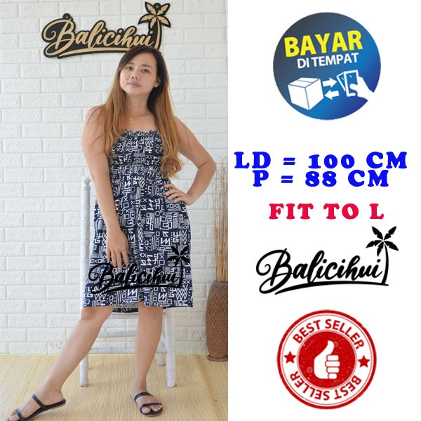 Balicihui Dress Kerut Pendek Tali Wanita Dress Kerut Dada