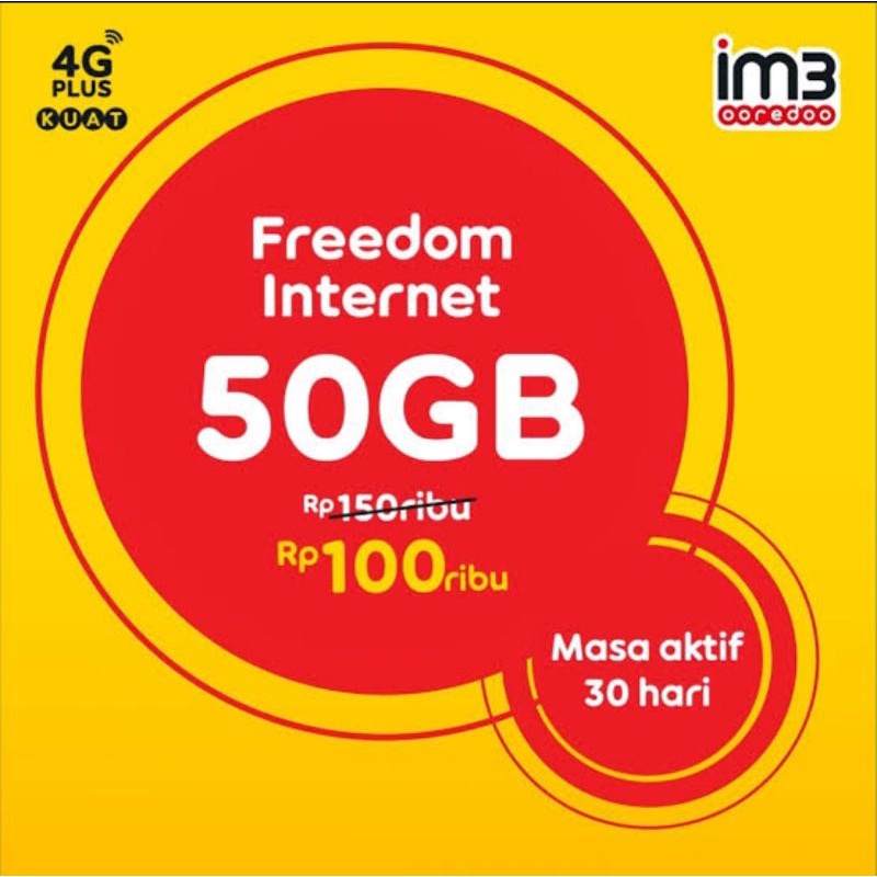 [ Murah ] Freedom Internet 50 GB Full Kuota Utama 30 Hari