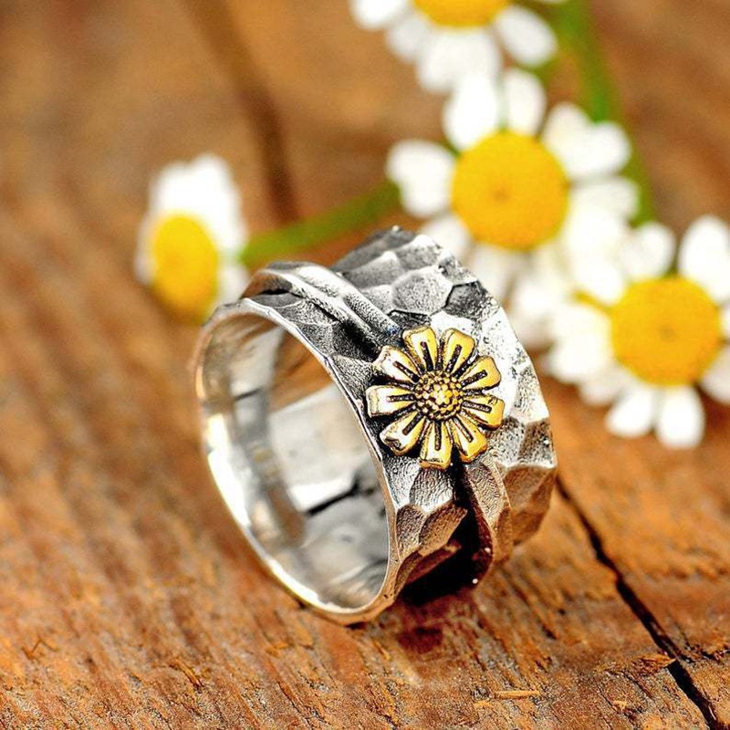 Cincin Bentuk Bunga Daisy Gaya Eropa Dan Amerika