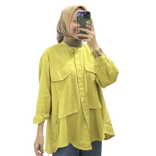 ZASKIYA - PITA TOP / KEMEJA ATASAN PUTRI BLOUSE / BAJU WANITA KANCING KERAH BUSUI FRIENDLY