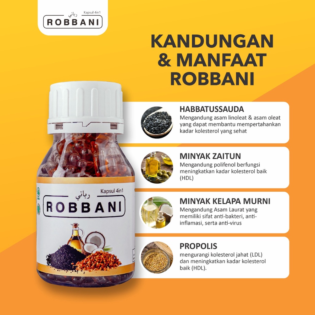 Robbani obat asam urat darah tinggi hipertensi nyeri sendi diabetes kencing manis penurun gula darah kolesterol habbatussauda oil extra propolis sm asli original herbal bpom ampuh