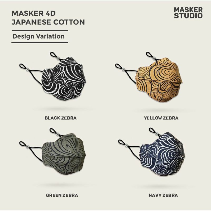 Masker Kain Jepang EVO 4D 4ply with Earloop by Masker Studio